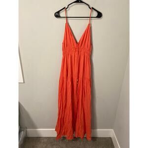 Kivari Ventura Red Maxi Dress Boho Resort Floral Size L NWT